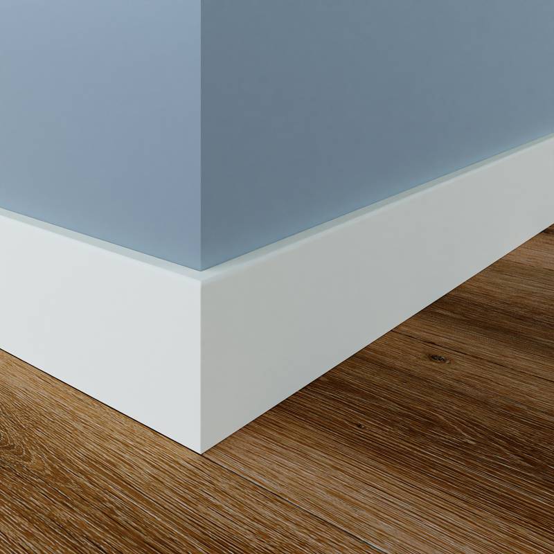 Gladde plint - 15 x 90 mm - Gegrond