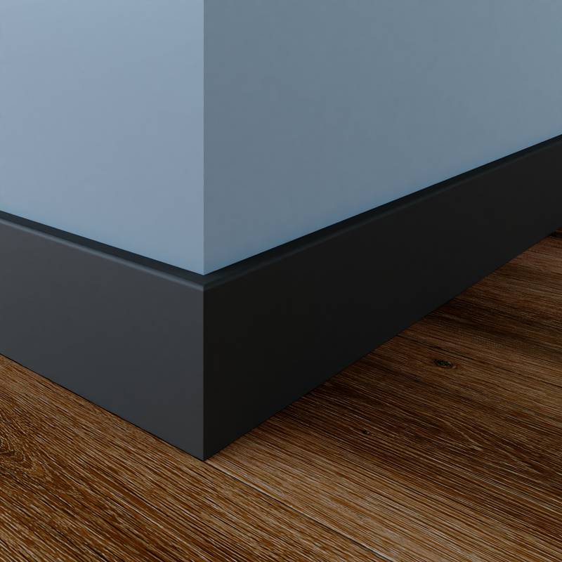 Gladde plint - 18 x 100 mm - RAL 7016