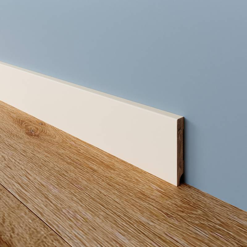 Gladde Plint Meranti - 12 x 45 mm - RAL 9001