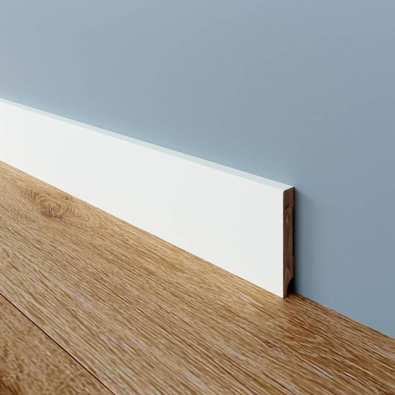 Gladde Plint Meranti - 12 x 70 mm - RAL 9003