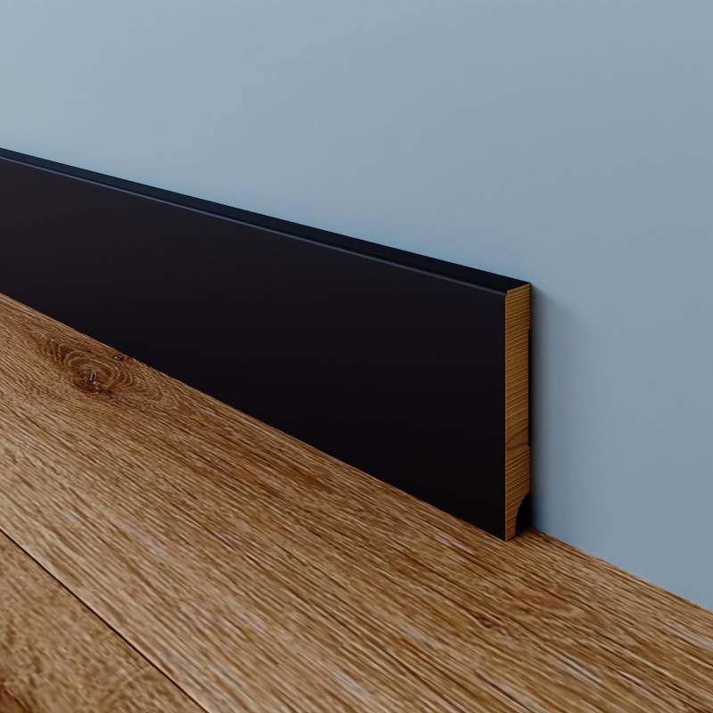 Gladde Plint - 15 x 90 mm - RAL 9005