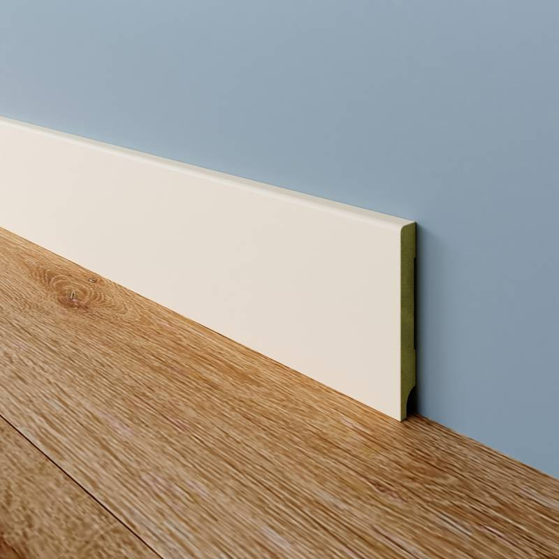 MDF Gladde Plint 3050mm - 12 x 90 mm - RAL 9001