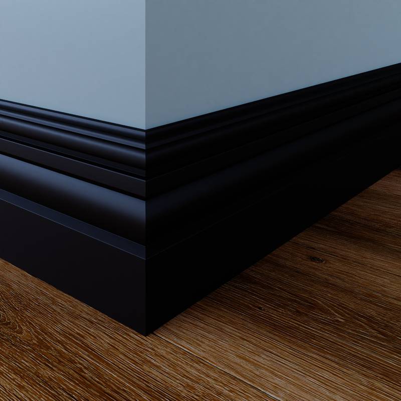 Gotiek Plint - 18 x 140 mm - RAL 9005