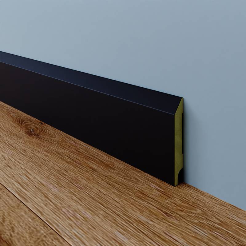 Moderne plint - 12 x 70 mm - RAL 9005