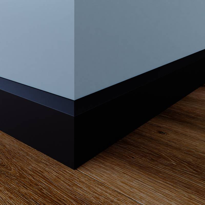 Moderne plint - 12 x 70 mm - RAL 9005